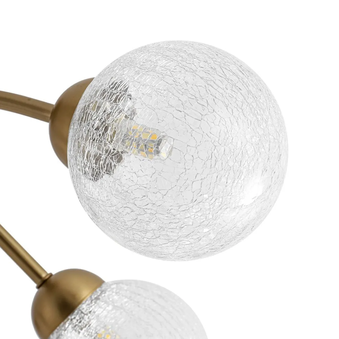 8-Light Textured Crackle Glass Globe Semi Flush Mount