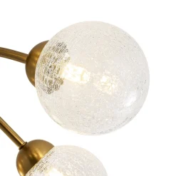 8-Light Textured Crackle Glass Globe Semi Flush Mount