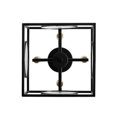 4-light Textured Glass Square Lantern Semi Flush Mount