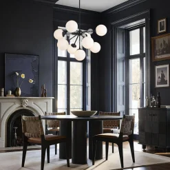 9-Light Tiered Sputnik Glass Globe Bubble Chandelier