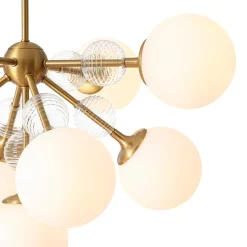 9-Light Tiered Sputnik Glass Globe Bubble Chandelier