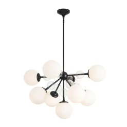 9-Light Tiered Sputnik Glass Globe Bubble Chandelier