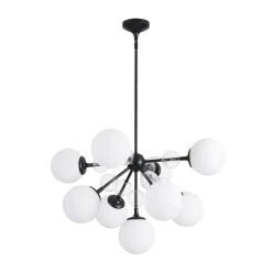 9-Light Tiered Sputnik Glass Globe Bubble Chandelier