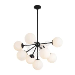 9-Light Tiered Sputnik Glass Globe Bubble Chandelier