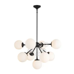 9-Light Tiered Sputnik Glass Globe Bubble Chandelier