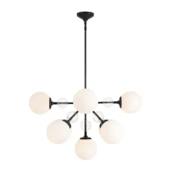 9-Light Tiered Sputnik Glass Globe Bubble Chandelier