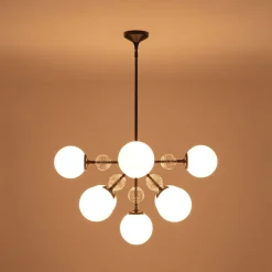 9-Light Tiered Sputnik Glass Globe Bubble Chandelier