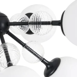 9-Light Tiered Sputnik Glass Globe Bubble Chandelier
