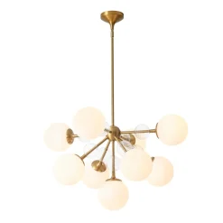 9-Light Tiered Sputnik Glass Globe Bubble Chandelier