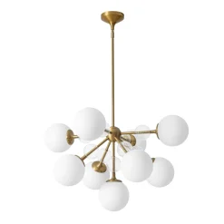 9-Light Tiered Sputnik Glass Globe Bubble Chandelier