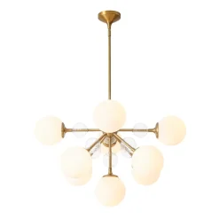 9-Light Tiered Sputnik Glass Globe Bubble Chandelier