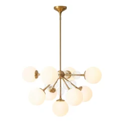 9-Light Tiered Sputnik Glass Globe Bubble Chandelier