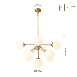 9-Light Tiered Sputnik Glass Globe Bubble Chandelier
