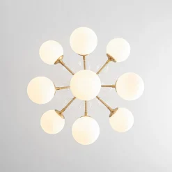 9-Light Tiered Sputnik Glass Globe Bubble Chandelier