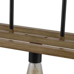 5-Light Trapezoid Wood Grain Chain Linear Island Chandelier