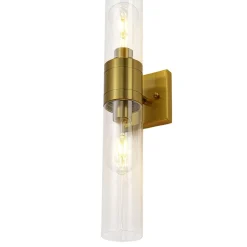 2-Light Up Down Glass Linear Tube Vanity Wall Lamp