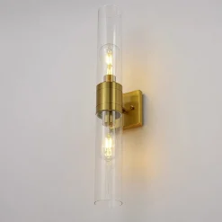 2-Light Up Down Glass Linear Tube Vanity Wall Lamp