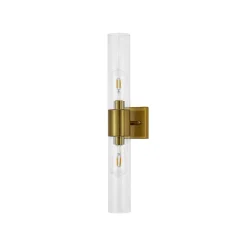 2-Light Up Down Glass Linear Tube Vanity Wall Lamp
