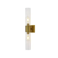 2-Light Up Down Glass Linear Tube Vanity Wall Lamp