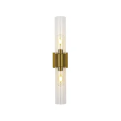 2-Light Up Down Glass Linear Tube Vanity Wall Lamp