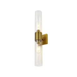 2-Light Up Down Glass Linear Tube Vanity Wall Lamp