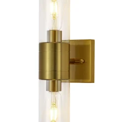 2-Light Up Down Glass Linear Tube Vanity Wall Lamp