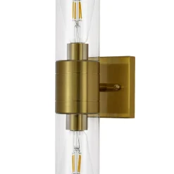 2-Light Up Down Glass Linear Tube Vanity Wall Lamp