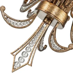 6-Light Vintage Candle Style Chandelier Crystal Beads