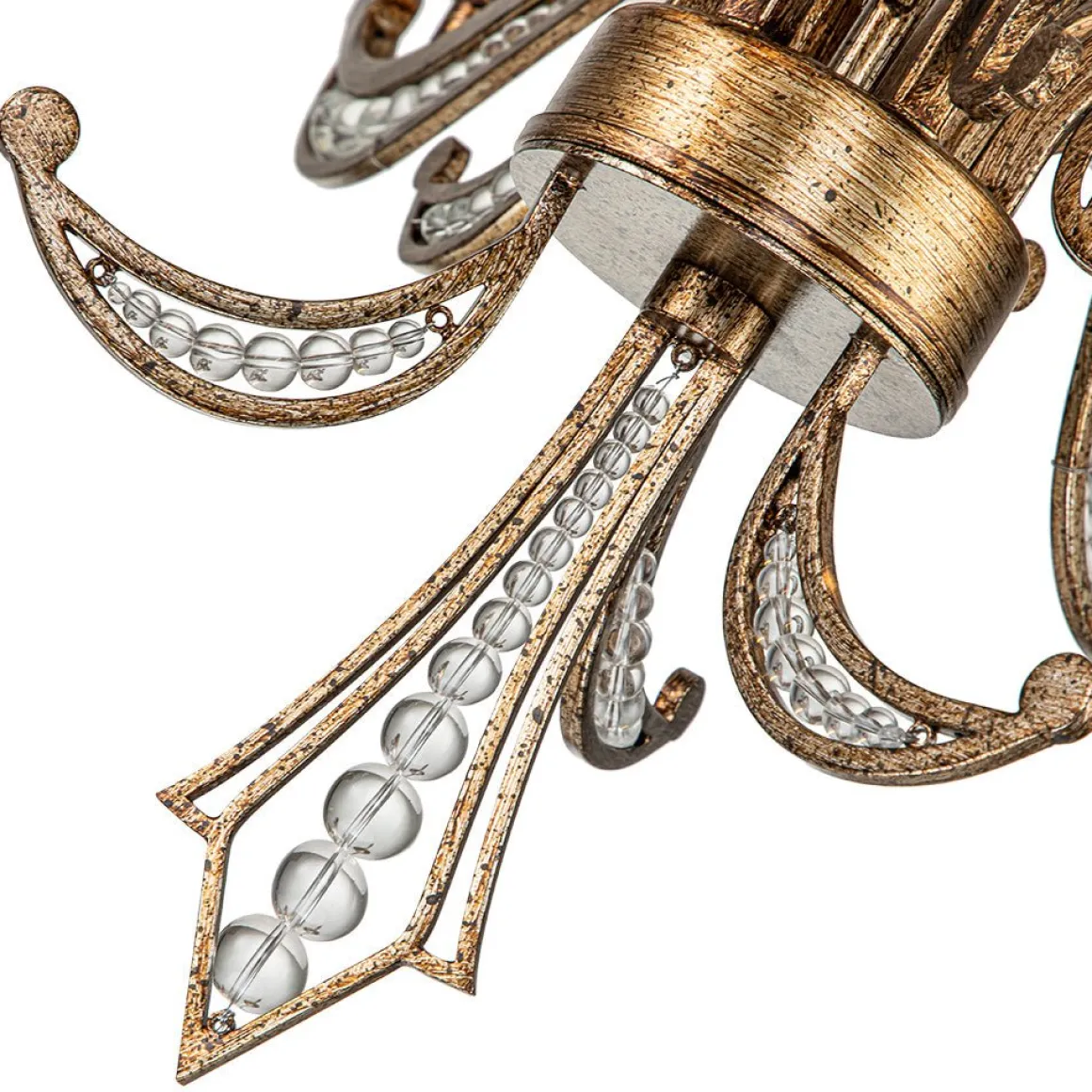 6-Light Vintage Candle Style Chandelier Crystal Beads