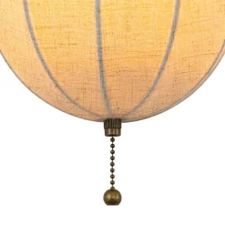 1-Light Vintage Natural Fabric Linen Cage Wall Sconce