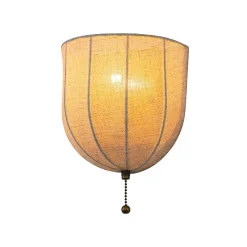 1-Light Vintage Natural Fabric Linen Cage Wall Sconce
