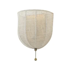 1-Light Vintage Natural Fabric Linen Cage Wall Sconce