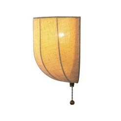 1-Light Vintage Natural Fabric Linen Cage Wall Sconce