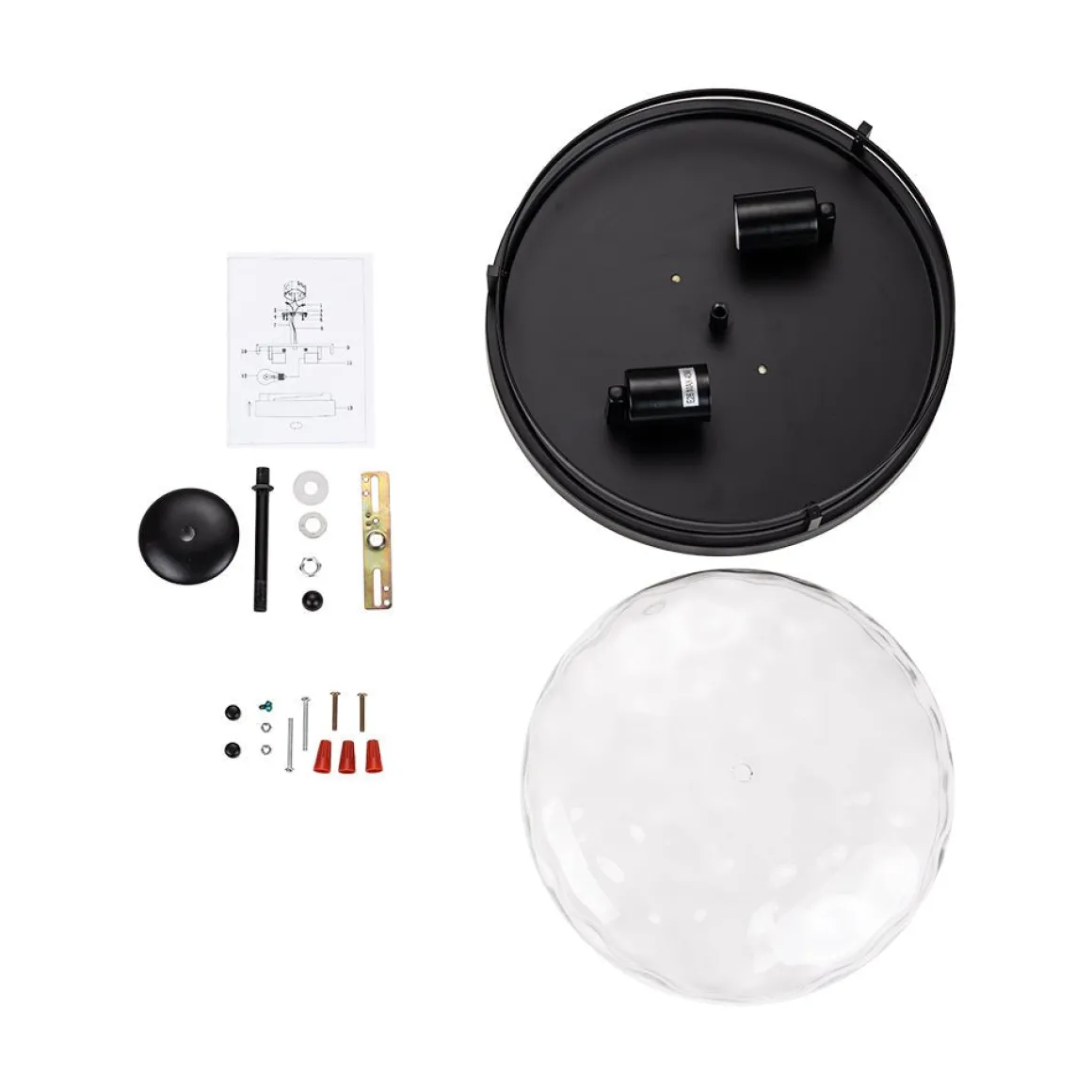 2-Light Water Glass Round Flush Mount Ceiling Light