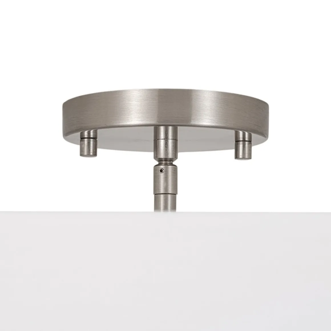4-Light White Linen Round Drum Semi Flush Mount
