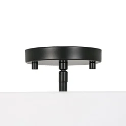 4-Light White Linen Round Drum Semi Flush Mount