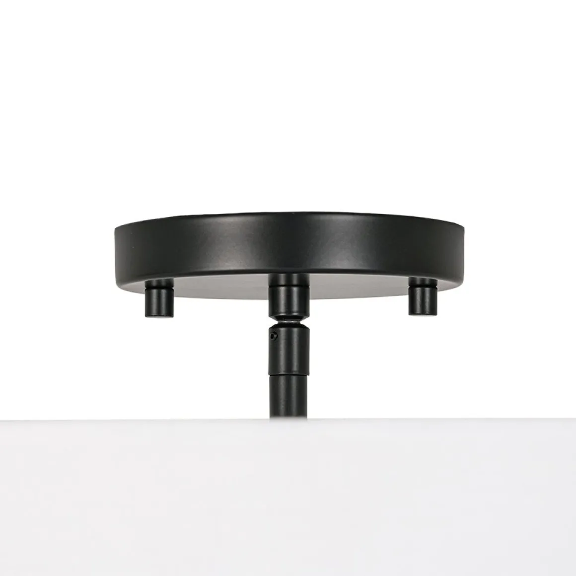 4-Light White Linen Round Drum Semi Flush Mount