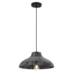 Limed Style Dome Distressed Wooden Single Pendant
