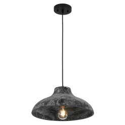 Limed Style Dome Distressed Wooden Single Pendant