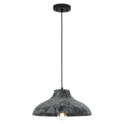 Limed Style Dome Distressed Wooden Single Pendant