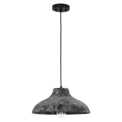 Limed Style Dome Distressed Wooden Single Pendant