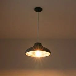 Limed Style Dome Distressed Wooden Single Pendant