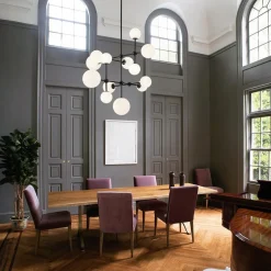 Luminous Opal Glass Globe Geometric Bubble Chandelier