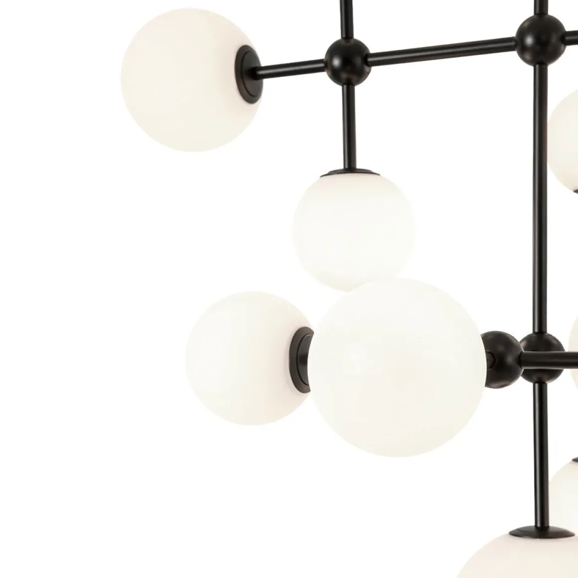 Luminous Opal Glass Globe Geometric Bubble Chandelier