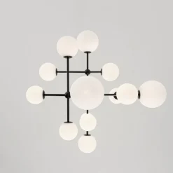 Luminous Opal Glass Globe Geometric Bubble Chandelier