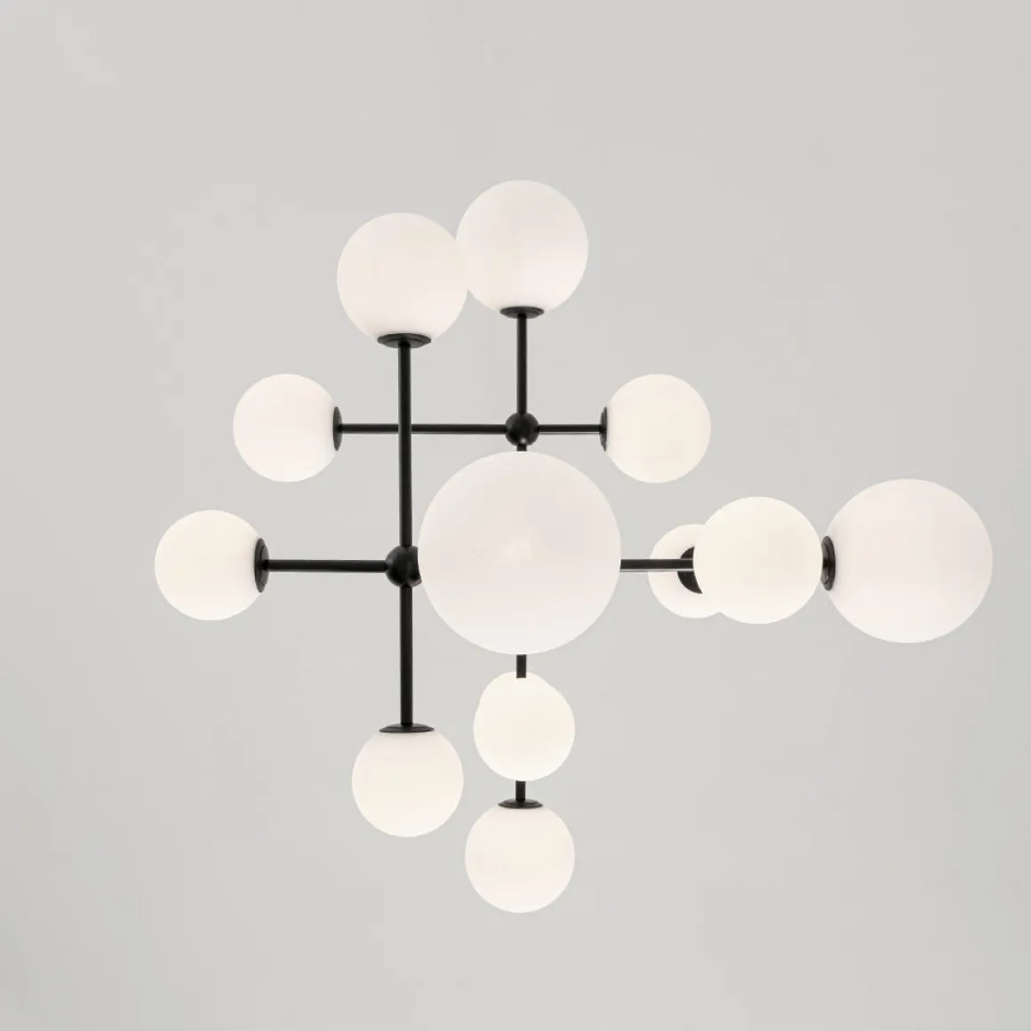 Luminous Opal Glass Globe Geometric Bubble Chandelier