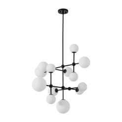 Luminous Opal Glass Globe Geometric Bubble Chandelier