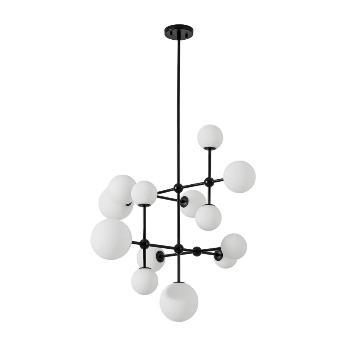 Luminous Opal Glass Globe Geometric Bubble Chandelier
