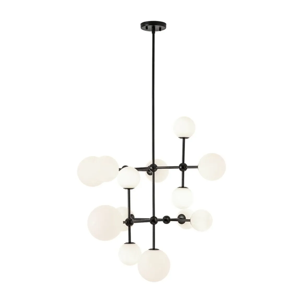 Luminous Opal Glass Globe Geometric Bubble Chandelier