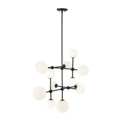 Luminous Opal Glass Globe Geometric Bubble Chandelier